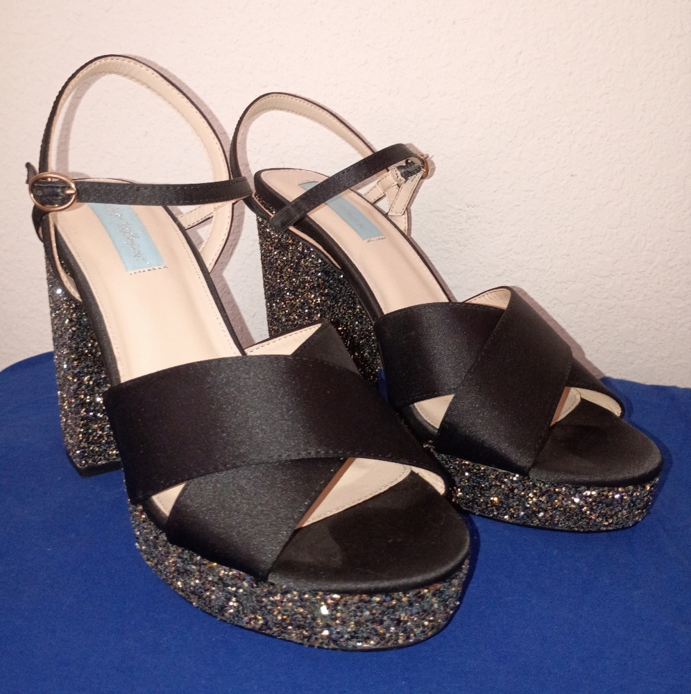 Betsey Johnson Ollie Satin Glitter Heels - Picture 6 of 10